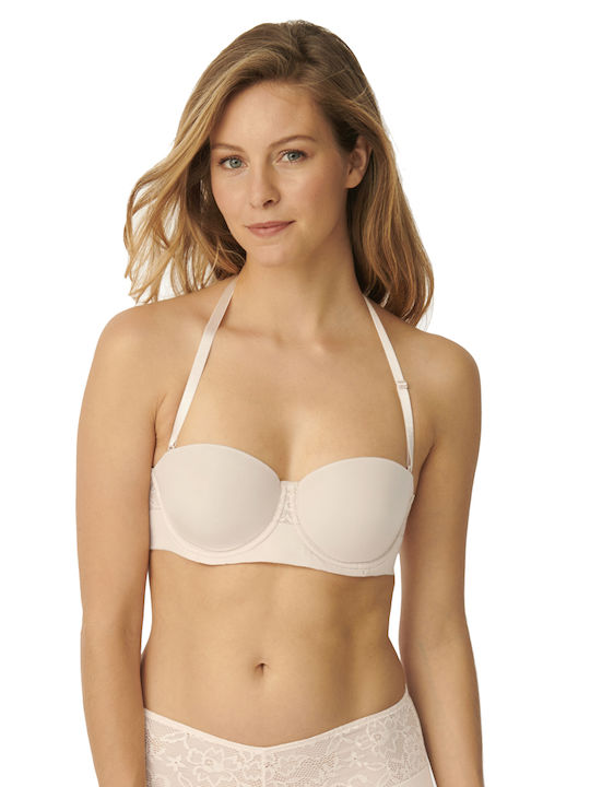 Vivid Spotlight Balconette Balconette Strapless Bra without Padding Underwire Beige Light
