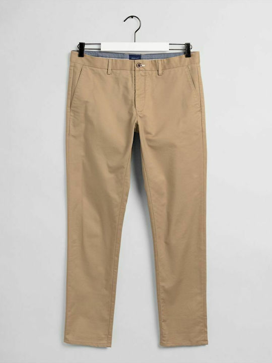 Trousers Chino Elastic in Slim Fit Beige