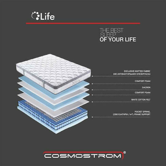 Cosmostrom Life Queen Anatomic Saltea 160x200x24cm cu Suprapozabil
