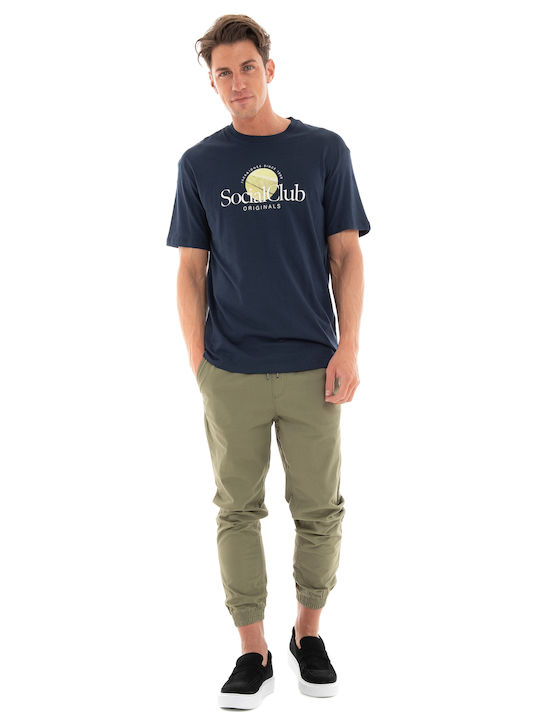 Jack & Jones Ανδρικό T-shirt Navy Μπλε με Στάμπα