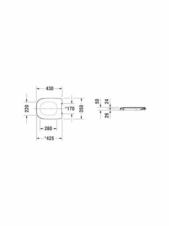 Duravit Duravit D-Code Toilettenbrille Kunststoff 43x35cm Weiß