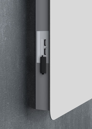 Drop Atlas 1 Rectangular Bathroom Mirror Led Touch 80x70cm