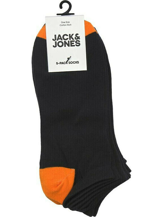 Jack & Jones Παιδικά Σοσόνια Μαύρα 5 Ζευγάρια