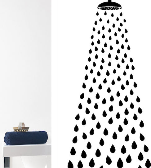 Dimitracas Shower Shower Curtain 180x200cm White Black