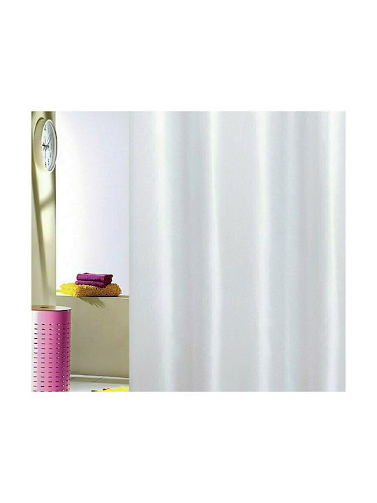 Joy Bath Solid Shower Curtain 180x200cm White