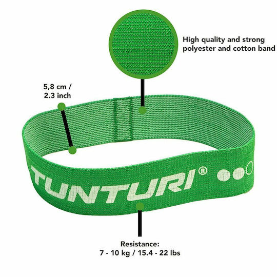 Tunturi Mini Bandă de rezistență pentru exerciții Bucla Mediu Verde 0.64m