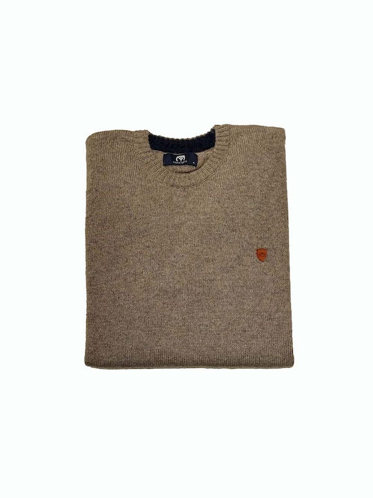 Makis Tselios Fashion L5144.9 Men's Long Sleeve Sweater Beige