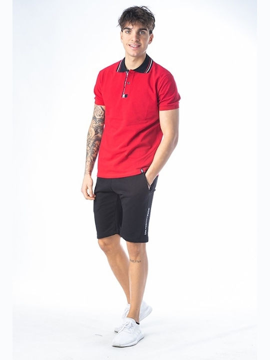 Paco & Co Men's Short Sleeve Blouse Polo Red