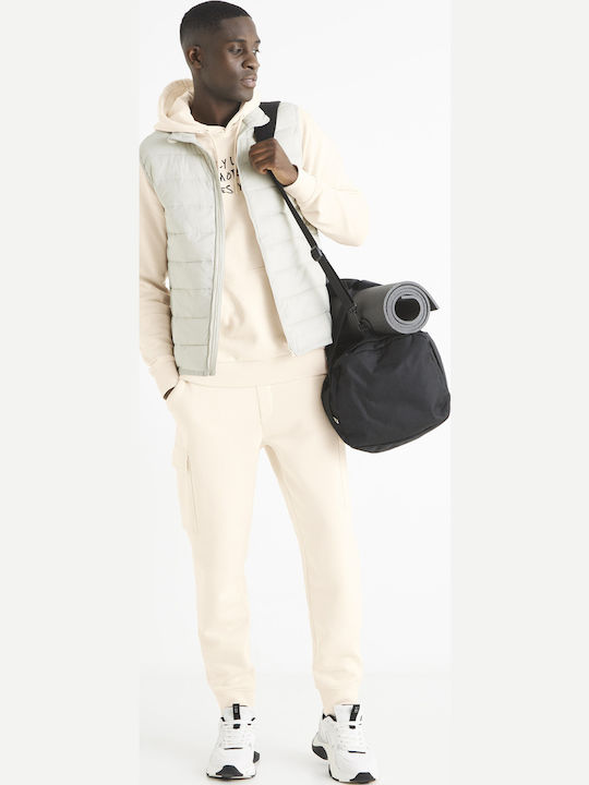Bulock Sleeveless Jacket Puffer Beige