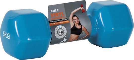 AMILA Hexagon Vinyl Dumbbell 1 x 5kg