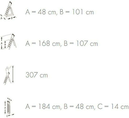 Hailo XXL Ladder Aluminum with 4+1 Steps