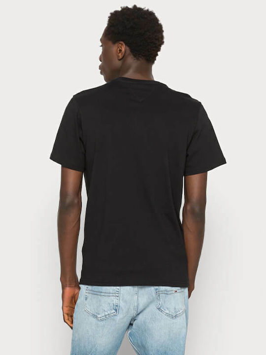 Tommy Hilfiger Ανδρικό T-shirt Μαύρο με Λογότυπο