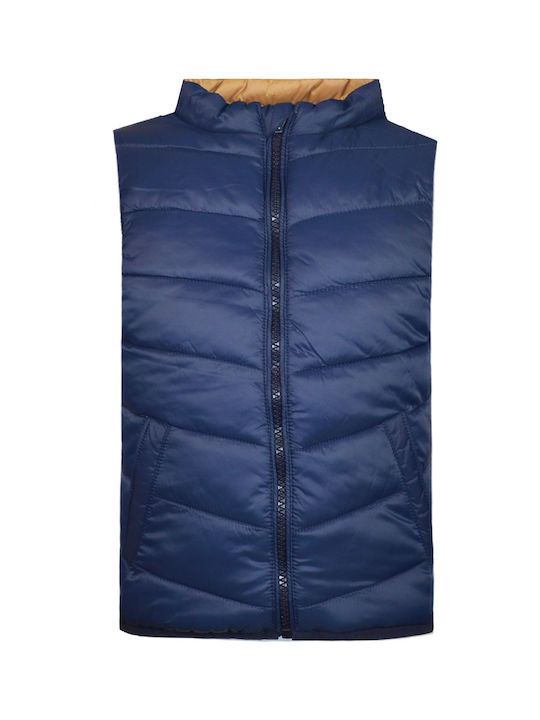 Energiers Kids Quilted Jacket Sleeveless short Double Sided Brown