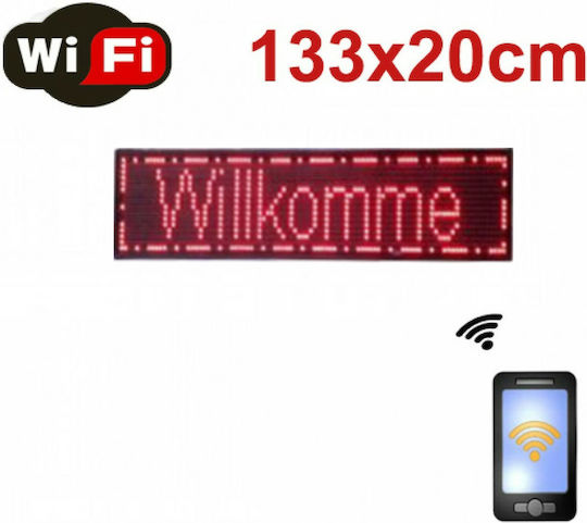 Spring WiFi Rolling LED Sign One - Sided Waterproof 133x20cm Red