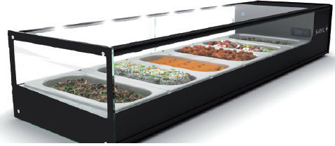 Sayl Barcelona Freezing Showcase Tabletop with Capacity 4x1/3 GN 132x38x22.5cm Logic Tapas