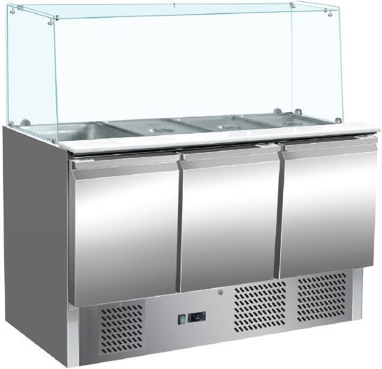 Karamco Vitrină de Răcire De Podea cu Capacitate 3x1/1 GN 137x70x85cm S903SQ