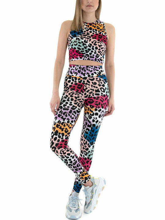 Γυναικείο Καλοκαιρινό Crop Top Βαμβακερό Αμάνικο Animal Print Animal Splash