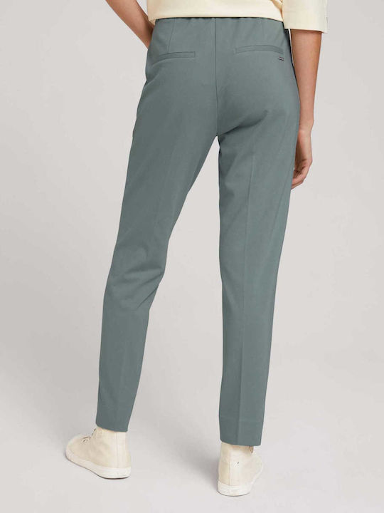 Tom Tailor Women's High-waisted Fabric Trousers Green