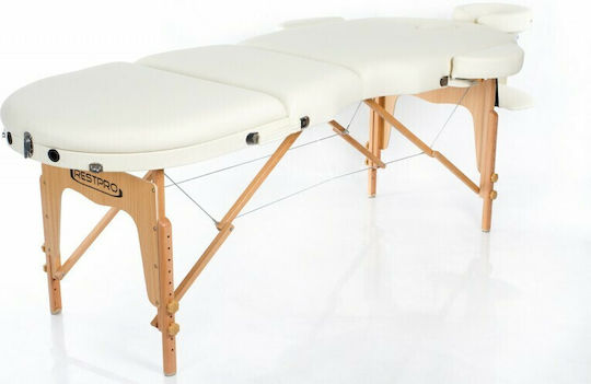 Rest Pro VIP 3 Wooden Portable Ecru Massage and Physiotherapy Bed 192x70cm