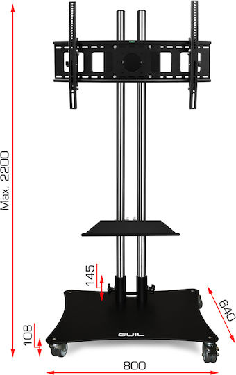 Guil PTR08G PTR-08G Suport TV pardoseală până la 80" și 70kg