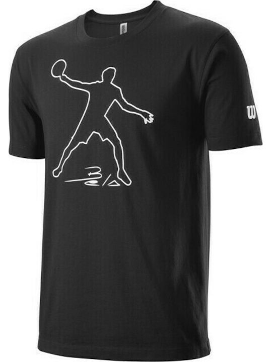 Wilson Bela Herren Sport T-Shirt Kurzarm Schwarz