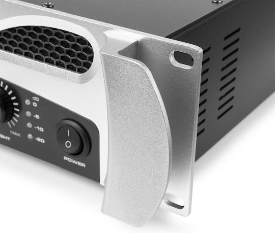 Vonyx VPA1000 Leistungsverstärker PA-Verstärker 2 Kanäle 500W/4Ω mit Kühlungssystem und USB/Bluetooth-Anschlüssen in Schwarz Farbe