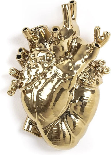 Seletti Porcelain Vase Love In Bloom Gold 16.5xHeight 25cm