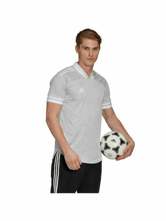 Adidas Condivo 20 Αθλητικό Ανδρικό T-shirt Γκρι με Λογότυπο