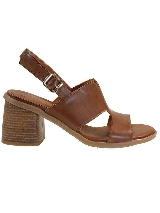 Katia Shoes Leather Women's Sandals Tabac Brown