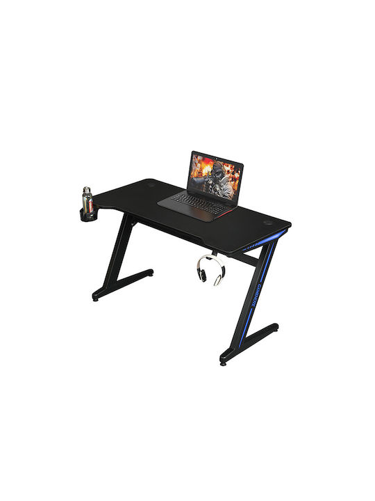 Γραφείο Gaming Gamenote Μαύρο με Μεταλλικά Πόδια & LED 120x60x74εκ.