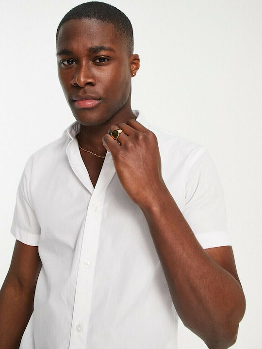 Short-sleeved Cotton Shirt White