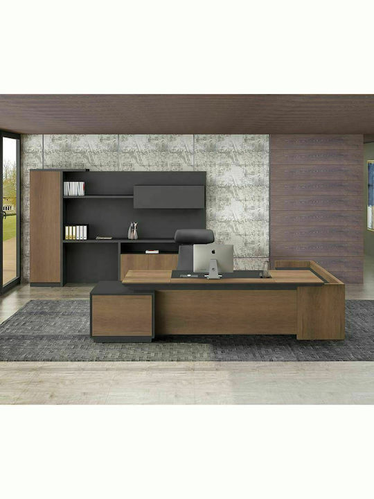 Ecke Professionelles Büro Proline Holz Braun 220x90x76cm
