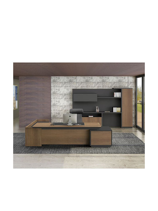Ecke Professionelles Büro Proline Holz Braun 220x90x76cm