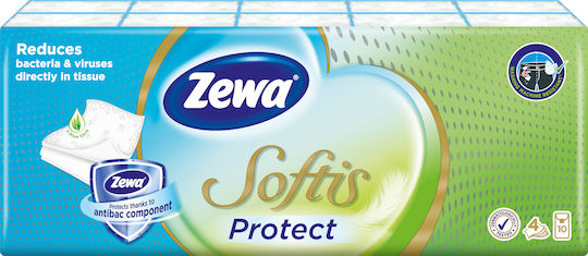 Zewa Softis Protect 10 Packs Pocket Tissues 4 Ply