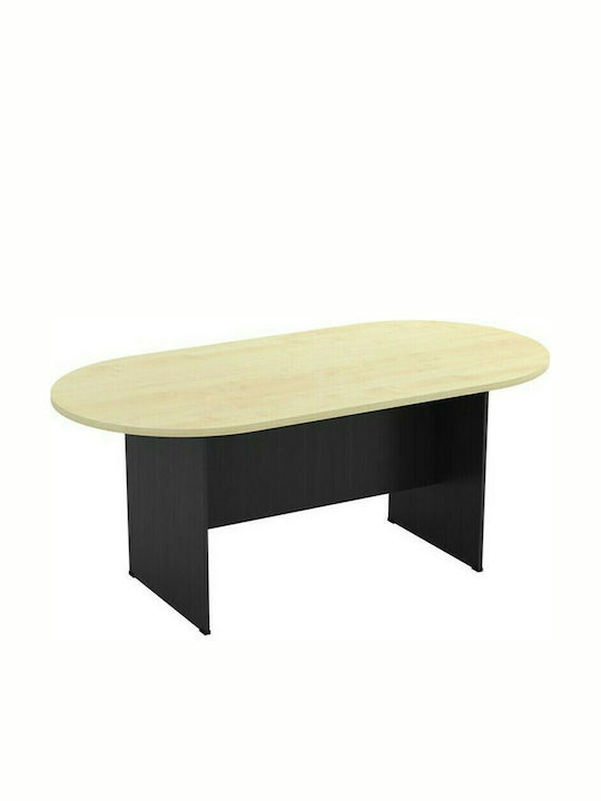 Besprechungstisch Oval Holz Beige 240x120x75cm