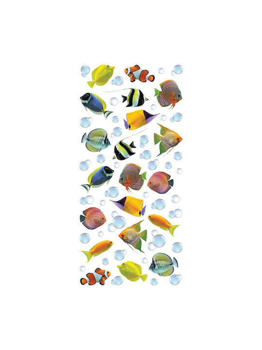 Διακοσμητικό Αυτοκόλλητο Τοίχου Colourful Fishes 1τμχ Ango