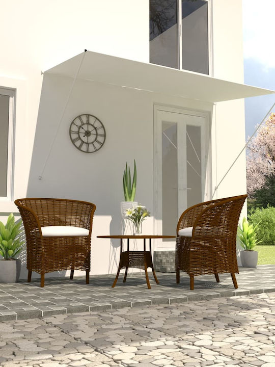 vidaXL Terrace Wall Tent Cream 2.5x1.5cm
