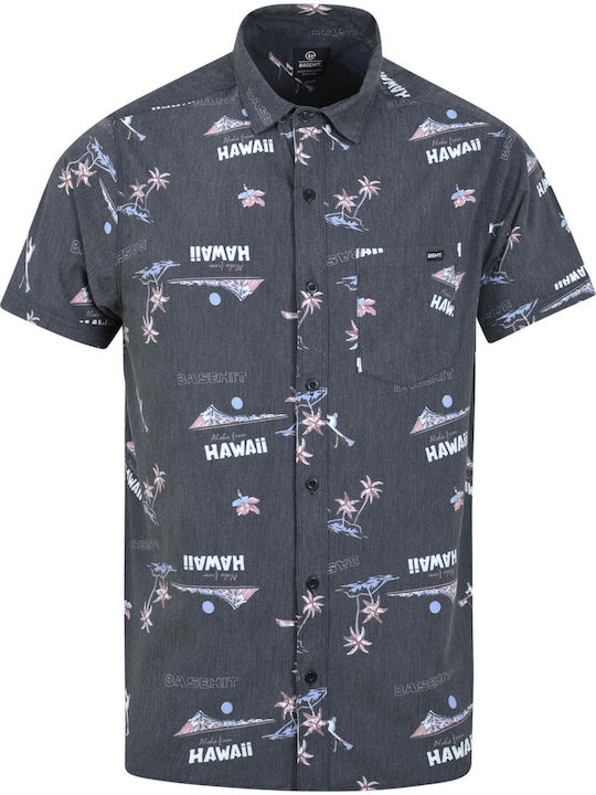 Short-sleeved Shirt Floral Black