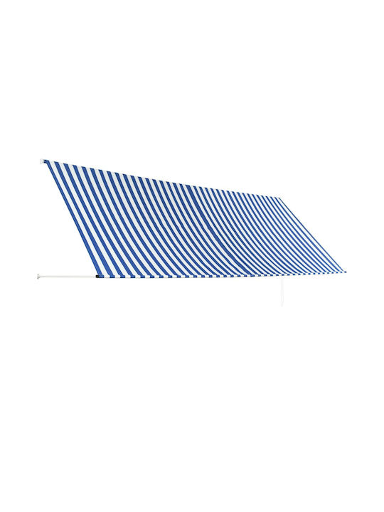 vidaXL Τέντα Βεράντας Μπλε / Λευκό 4x1.5m