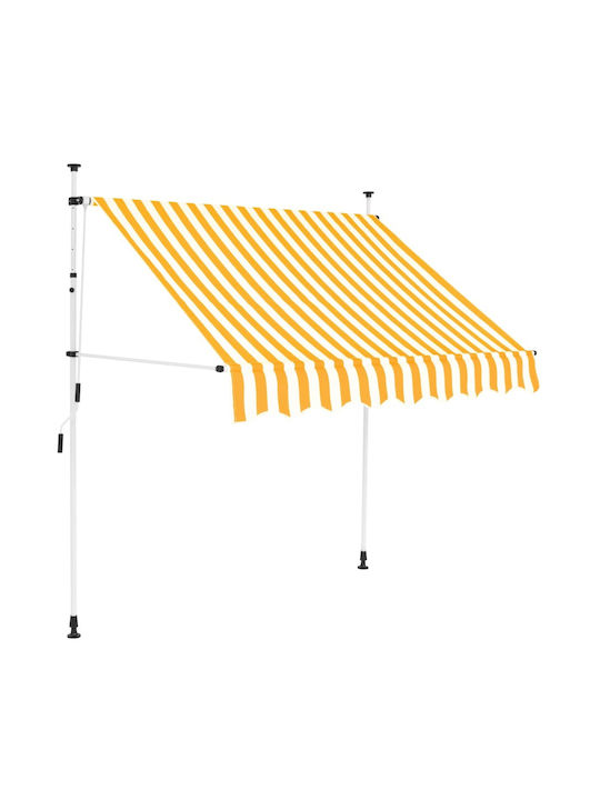 vidaXL Terrace Freestanding Tent Yellow / White 1.5x1.2cm