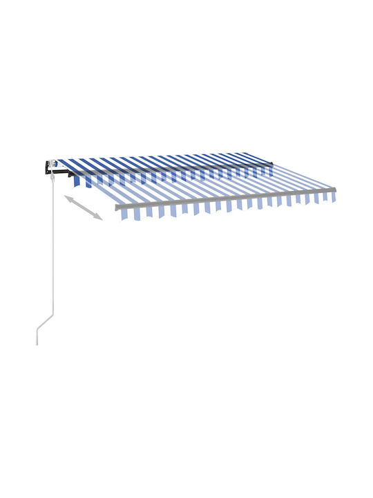 vidaXL Zelt Terrasse mit LEDs & Wind Sensor Blue / White 3x2.5m