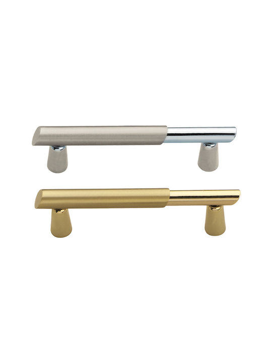 Viometale Metallic Furniture Handle 05.21 Όρο Ματ with Distance Between Hole Centers 64mm