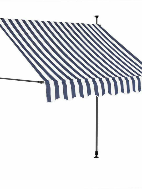 vidaXL Terrace Wall Tent with LED Light Blue / White 1x1.2cm