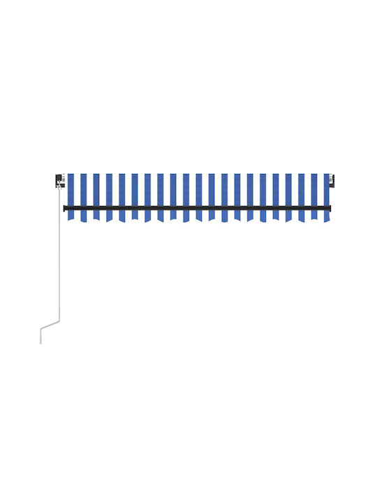 vidaXL Τέντα Βεράντας με Led Μπλε / Λευκό 3.5x2.5m
