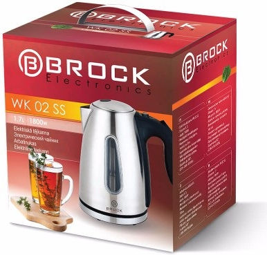 Brock WK 02 SS Kettle 1.7lt 1800W Silver