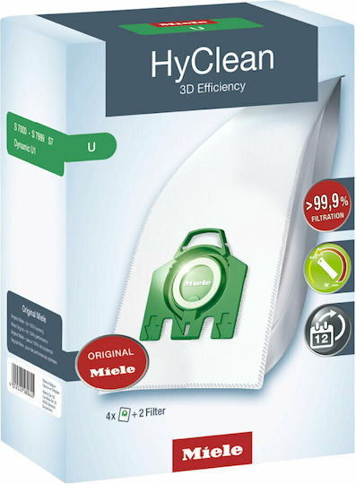 Miele U HyClean Vacuum Cleaner Bags 4pcs Compatible With Miele Vacuum Cleaner