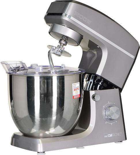 Clatronic KM3765 Stand Mixer 1500W with Stainless Mixing Bowl 10lt Silver
