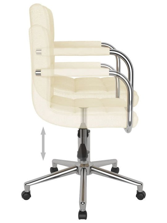 Swivel Visitor Chair with Arms & Wheels Κρεμ 48x47x74.5cm