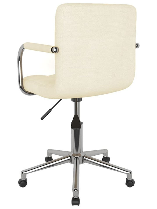 Swivel Visitor Chair with Arms & Wheels Κρεμ 48x47x74.5cm