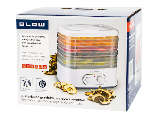Blow 5900804116707 Αποξηραντής Τροφίμων με 5 Ράφια και Ρυθμιζόμενη Θερμοκρασία 40-75°C